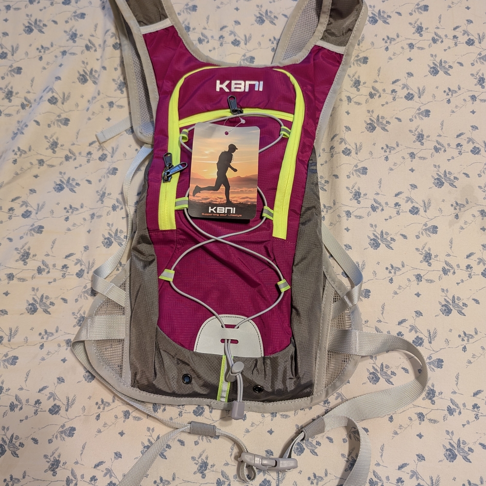 KBNI Pink and Gray Hydration Backpack